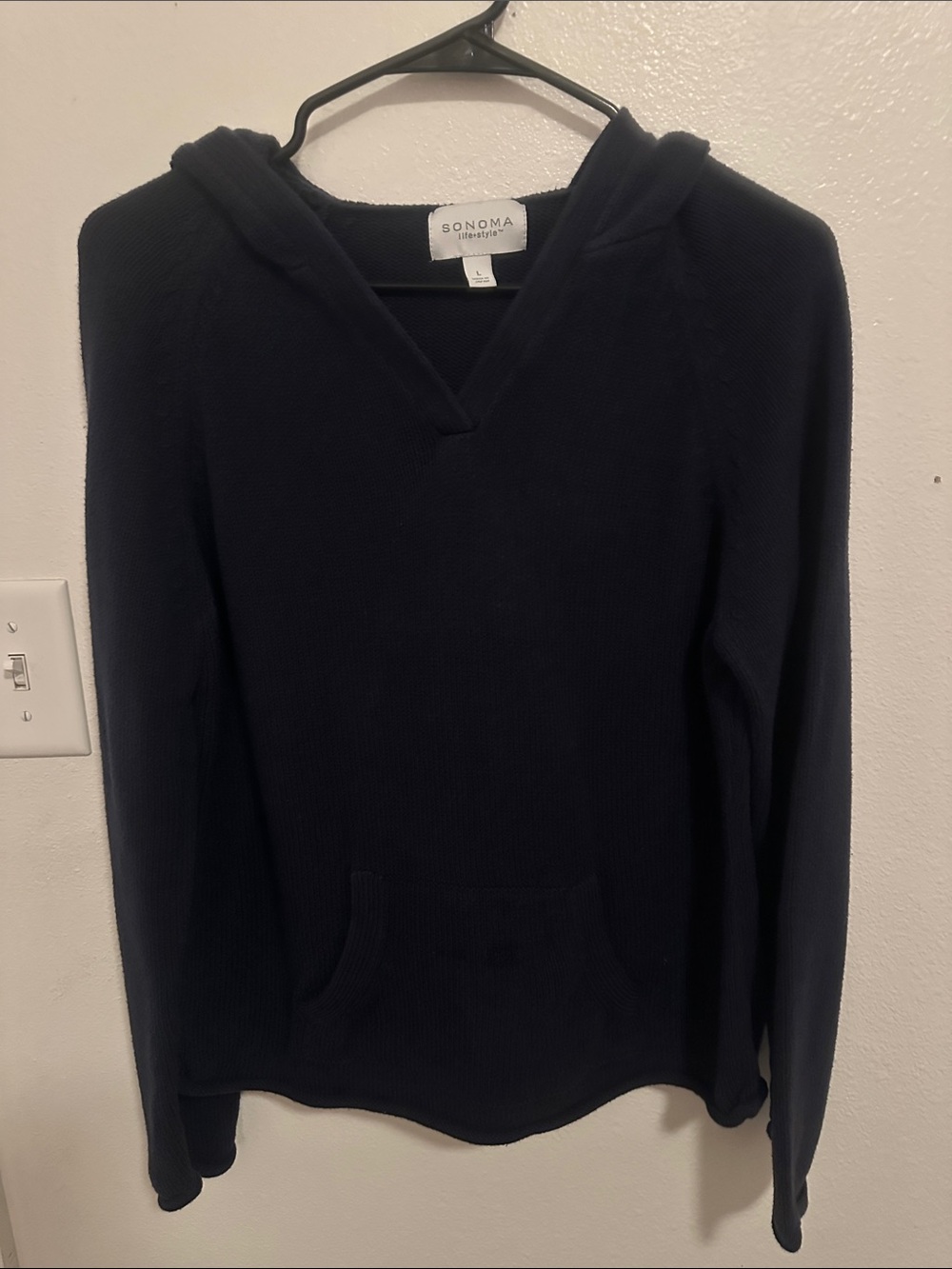 Sonoma Navy Knit Hoodie Sweater